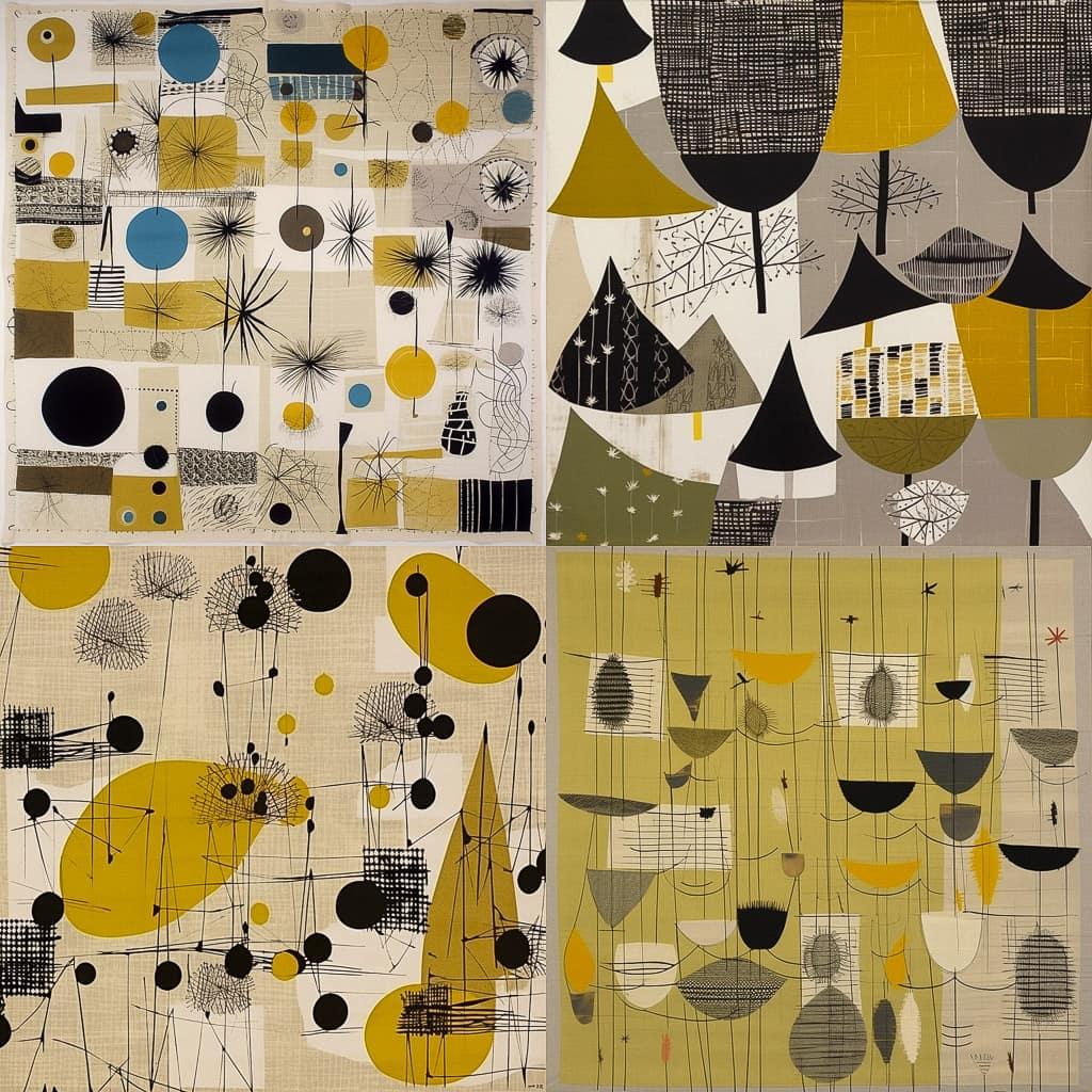 Lucienne Day style, Midjourney V5, render 1 of 4