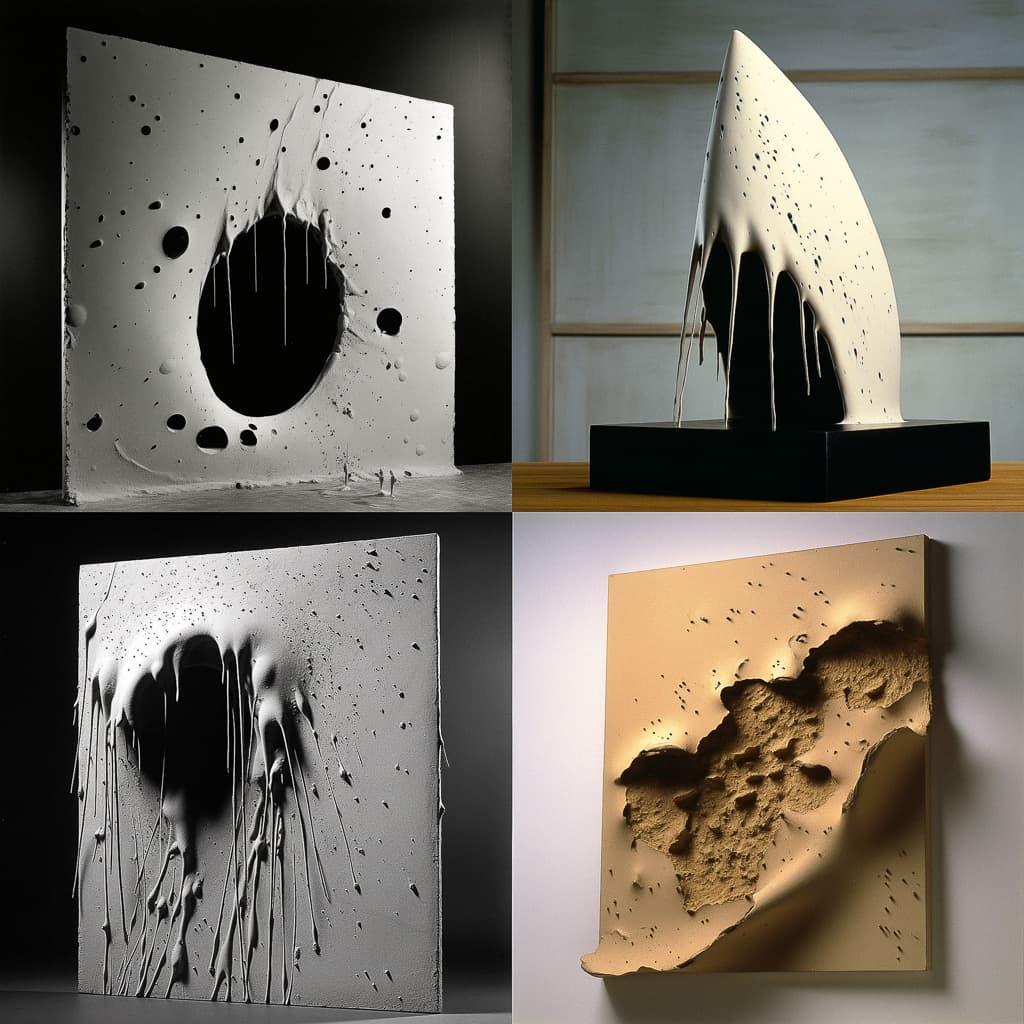 Lucio Fontana style, Midjourney V5, render 1 of 4