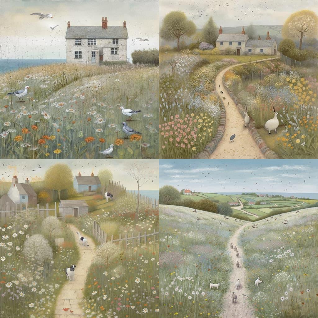 Lucy Grossmith style, Midjourney V5, render 1 of 4