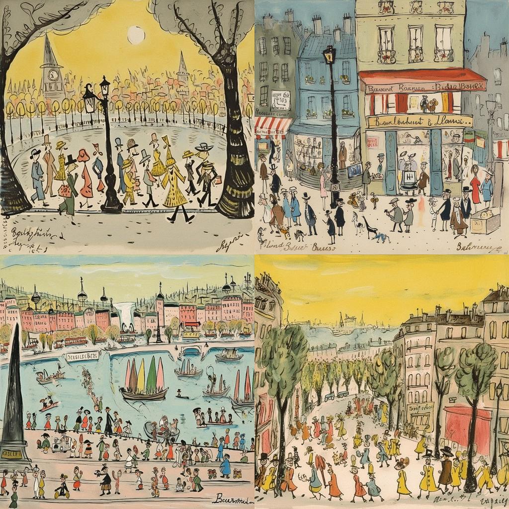 Ludwig Bemelmans style, Midjourney V5, render 1 of 4