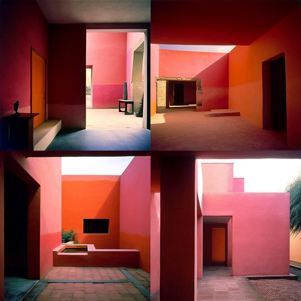 Luis Barragan style, Midjourney V5, render 1 of 4