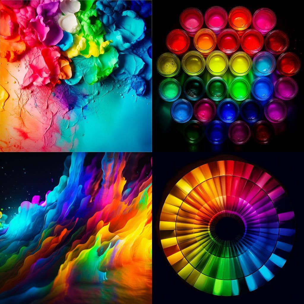 Luminous colors style, Midjourney V5, render 1 of 4