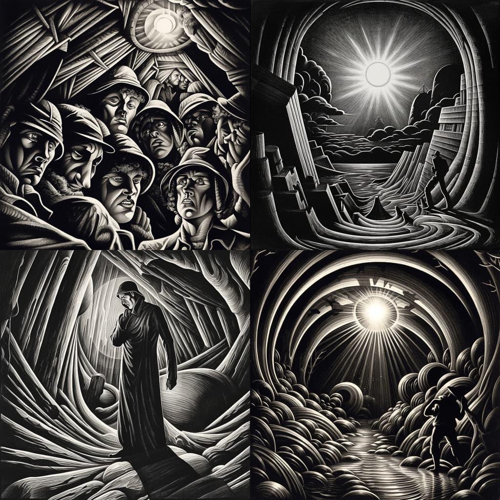 Lynd Ward style, Midjourney V5, render 1 of 4