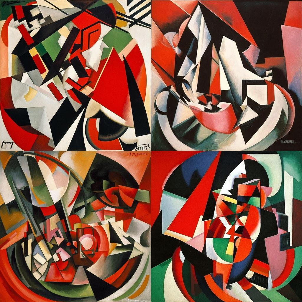 Lyubov Popova style, Midjourney V5, render 1 of 4