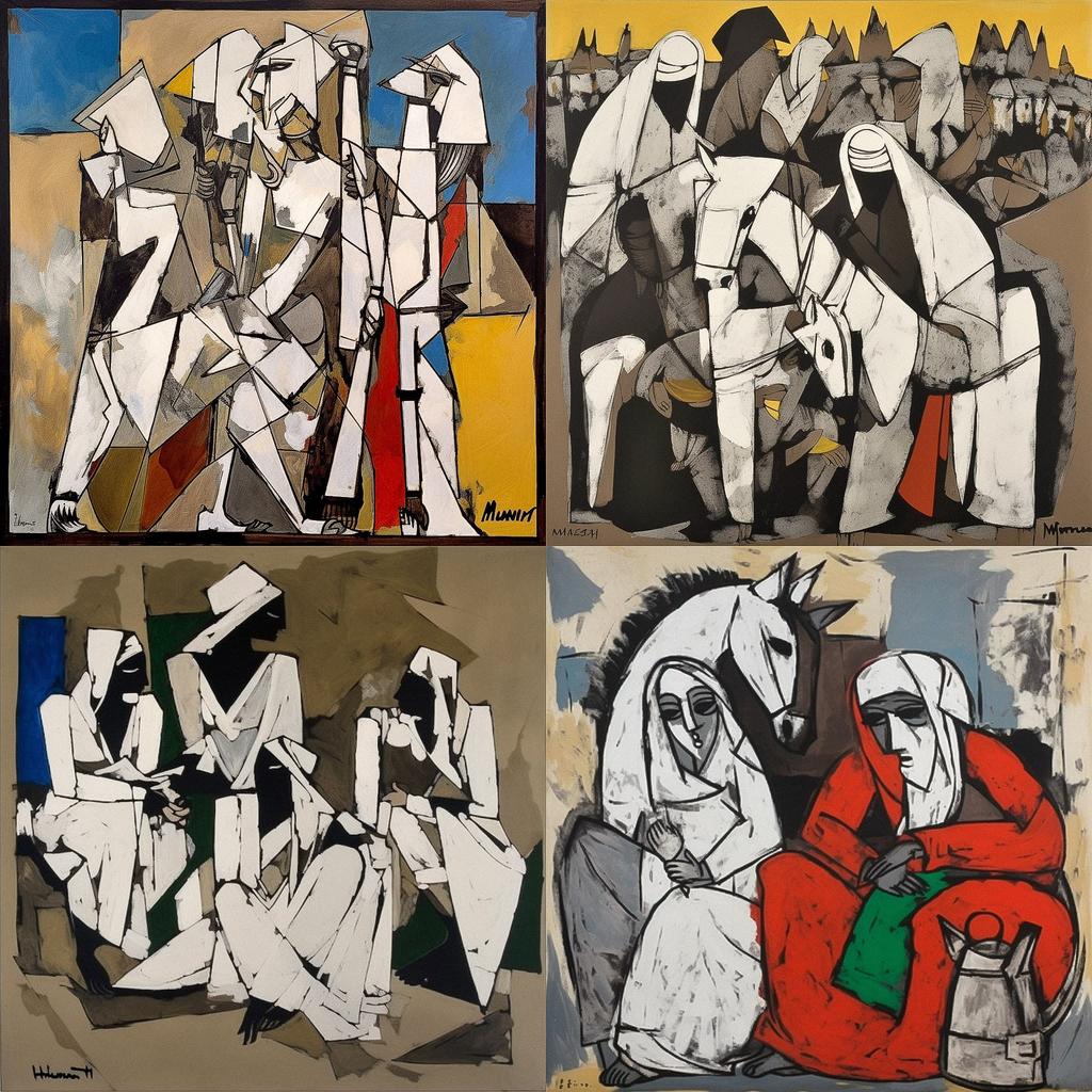 M. F. Husain style, Midjourney V5, render 1 of 4