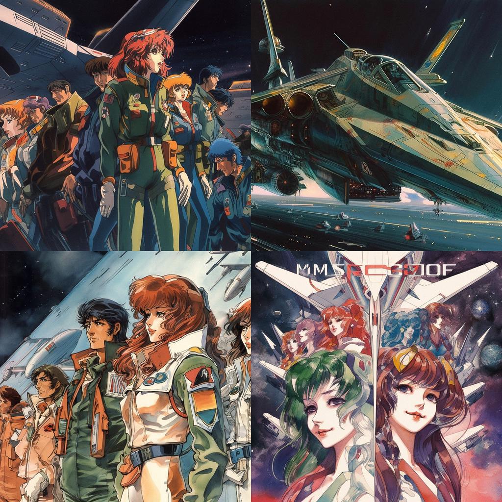 Macross style, Midjourney V5, render 1 of 4