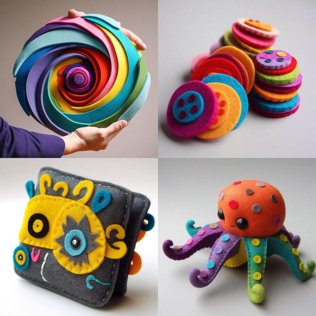 Made of felt style, Midjourney V5, render 1 of 4