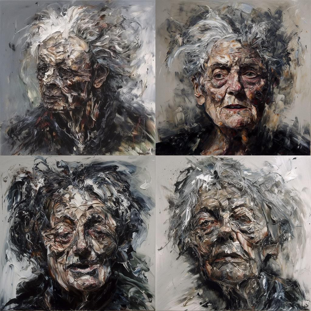 Maggi Hambling style, Midjourney V5, render 1 of 4