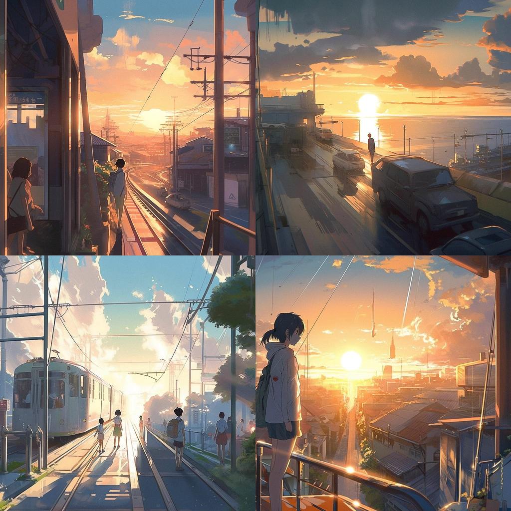 Makoto Shinkai style, Midjourney V5, render 1 of 4