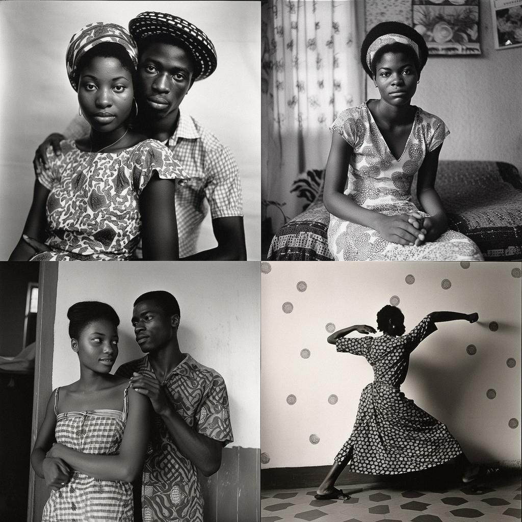 Malick Sidibe style, Midjourney V5, render 1 of 4
