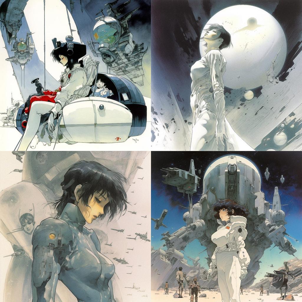 Mamoru Oshii style, Midjourney V5, render 1 of 4