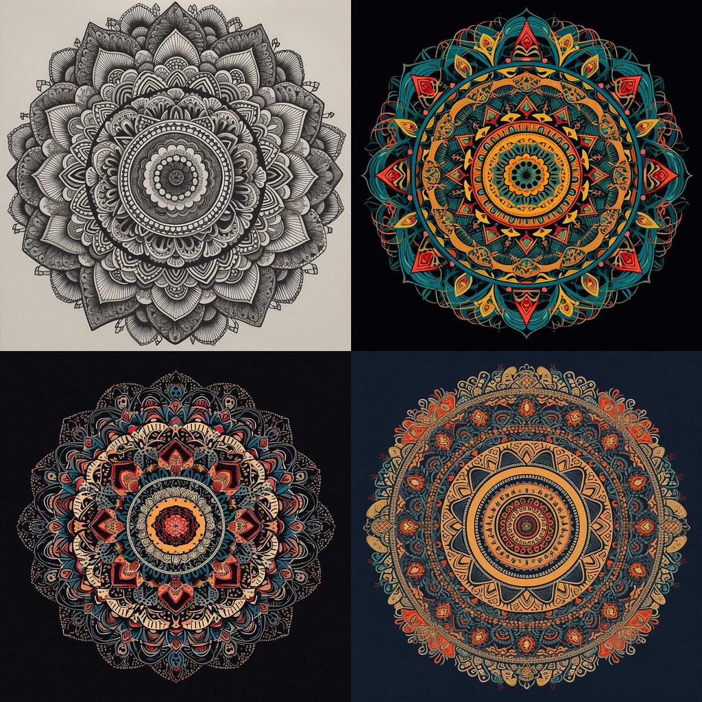 Mandala style, Midjourney V5, render 1 of 4