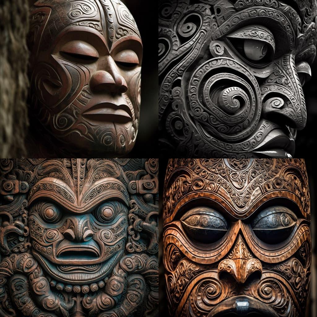 Maori art style, Midjourney V5, render 1 of 4