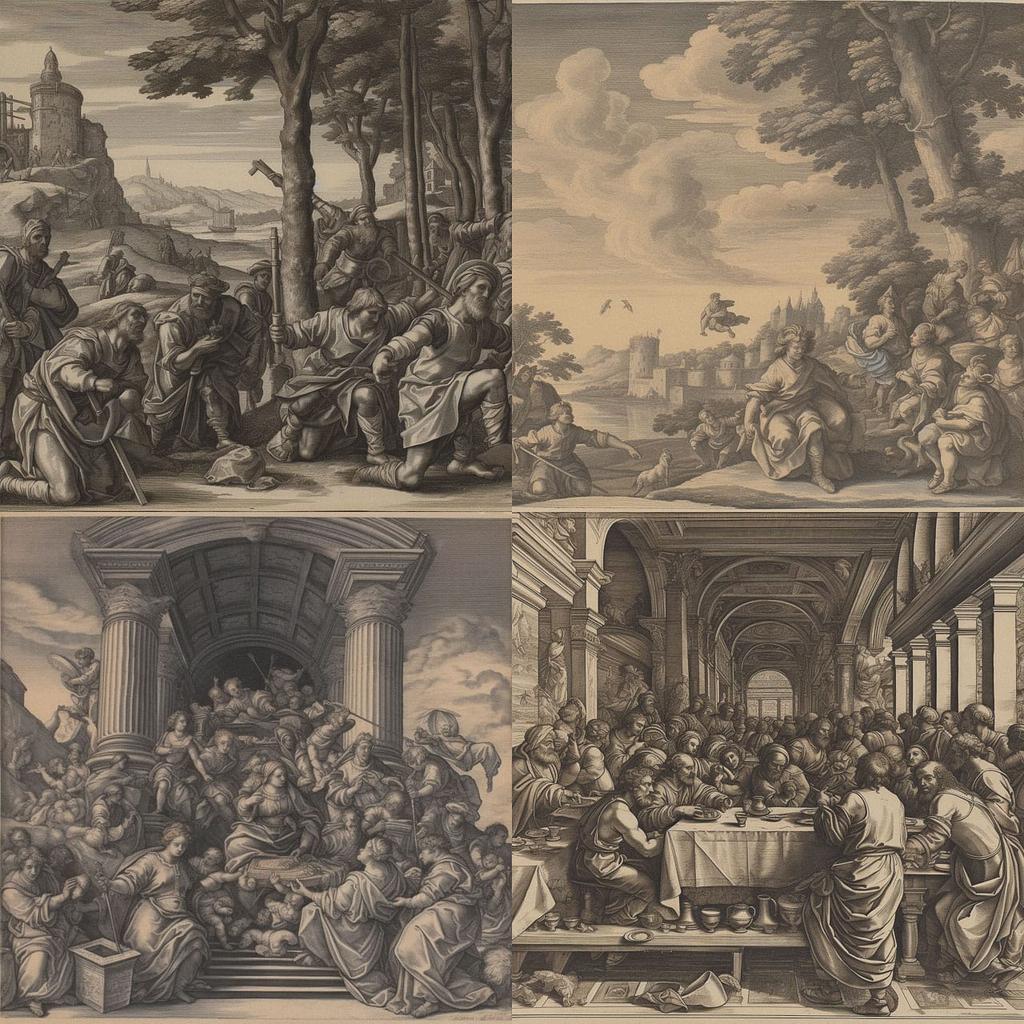 Marcantonio Raimondi style, Midjourney V5, render 1 of 4