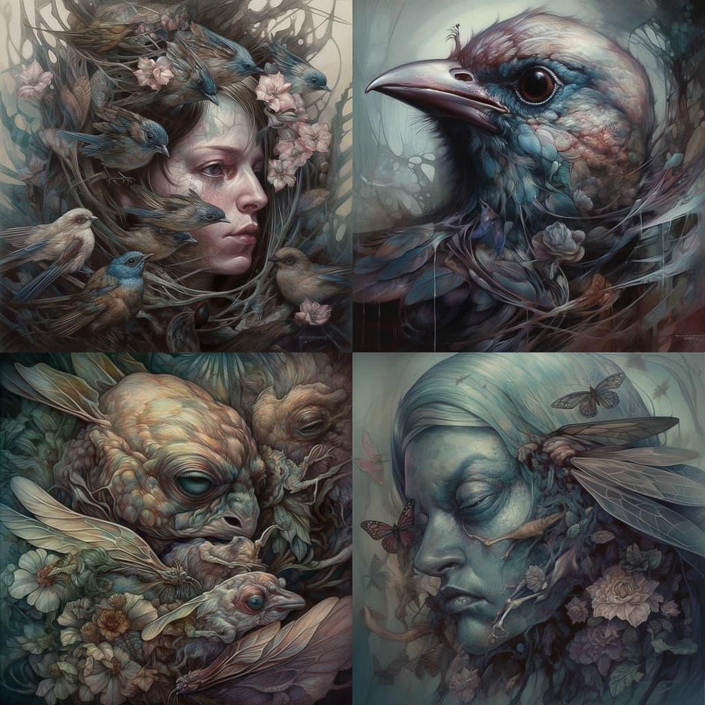 Marco Mazzoni style, Midjourney V5, render 1 of 4