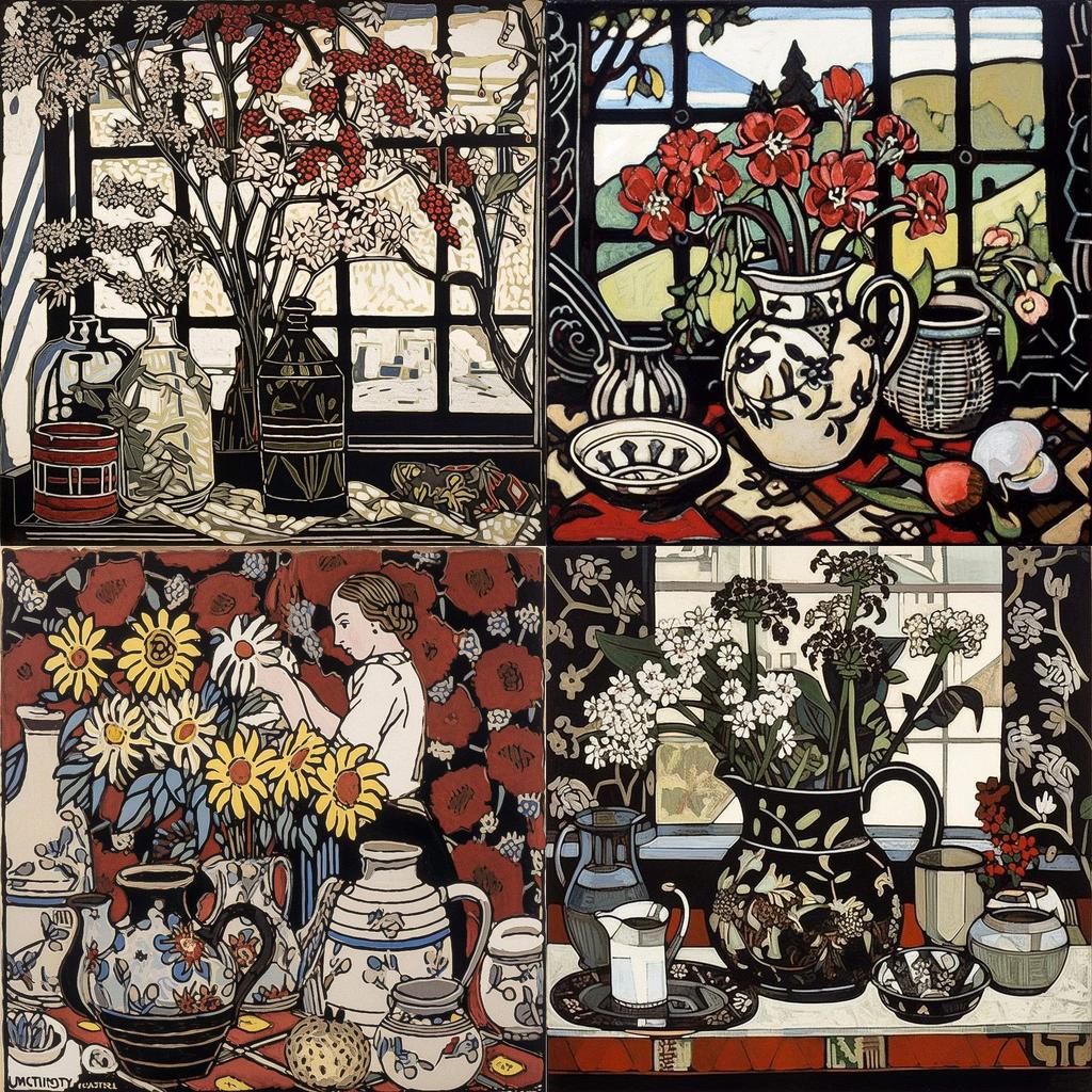 Margaret Preston style, Midjourney V5, render 1 of 4
