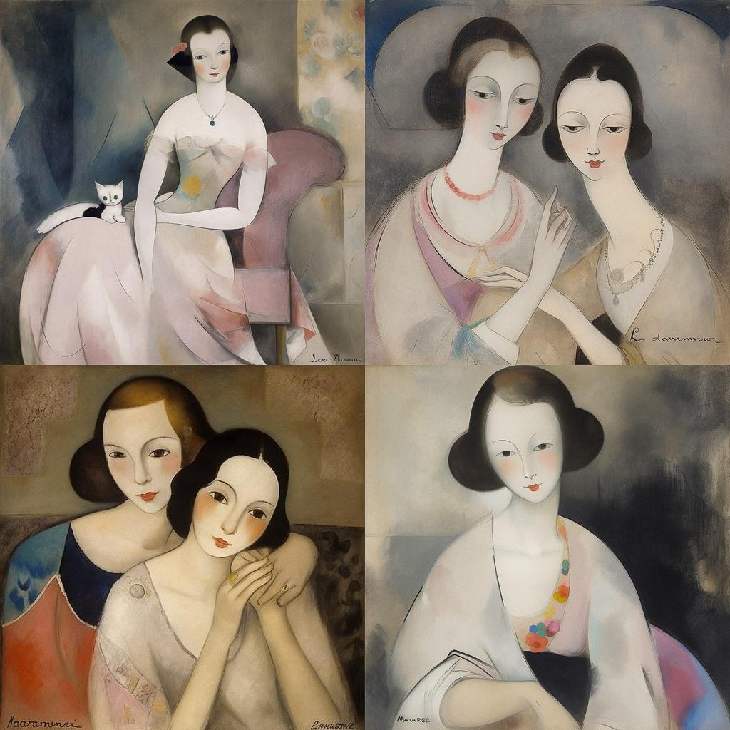 Marie Laurencin style, Midjourney V5, render 1 of 4