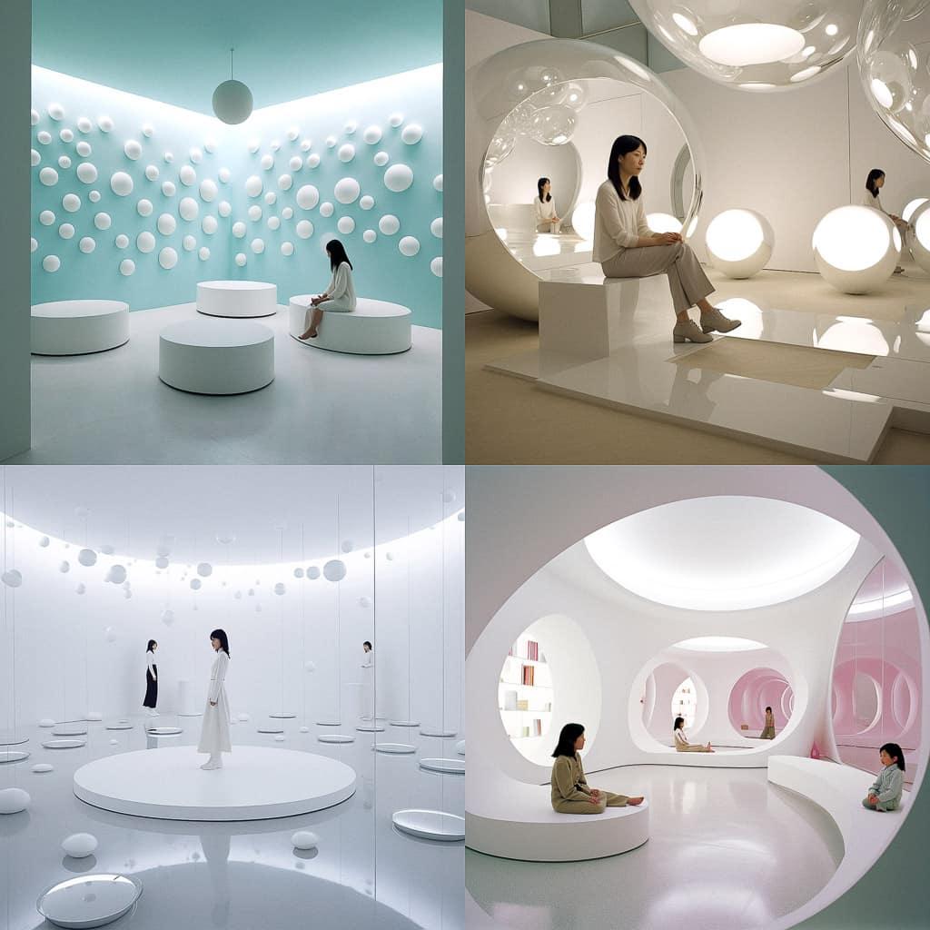 Mariko Mori style, Midjourney V5, render 1 of 4