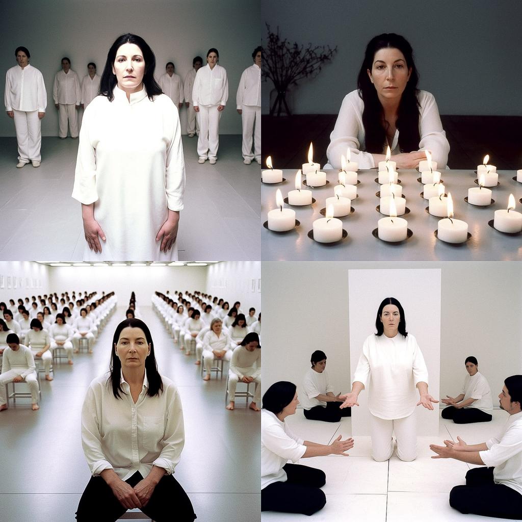 Marina Abramovic style, Midjourney V5, render 1 of 4