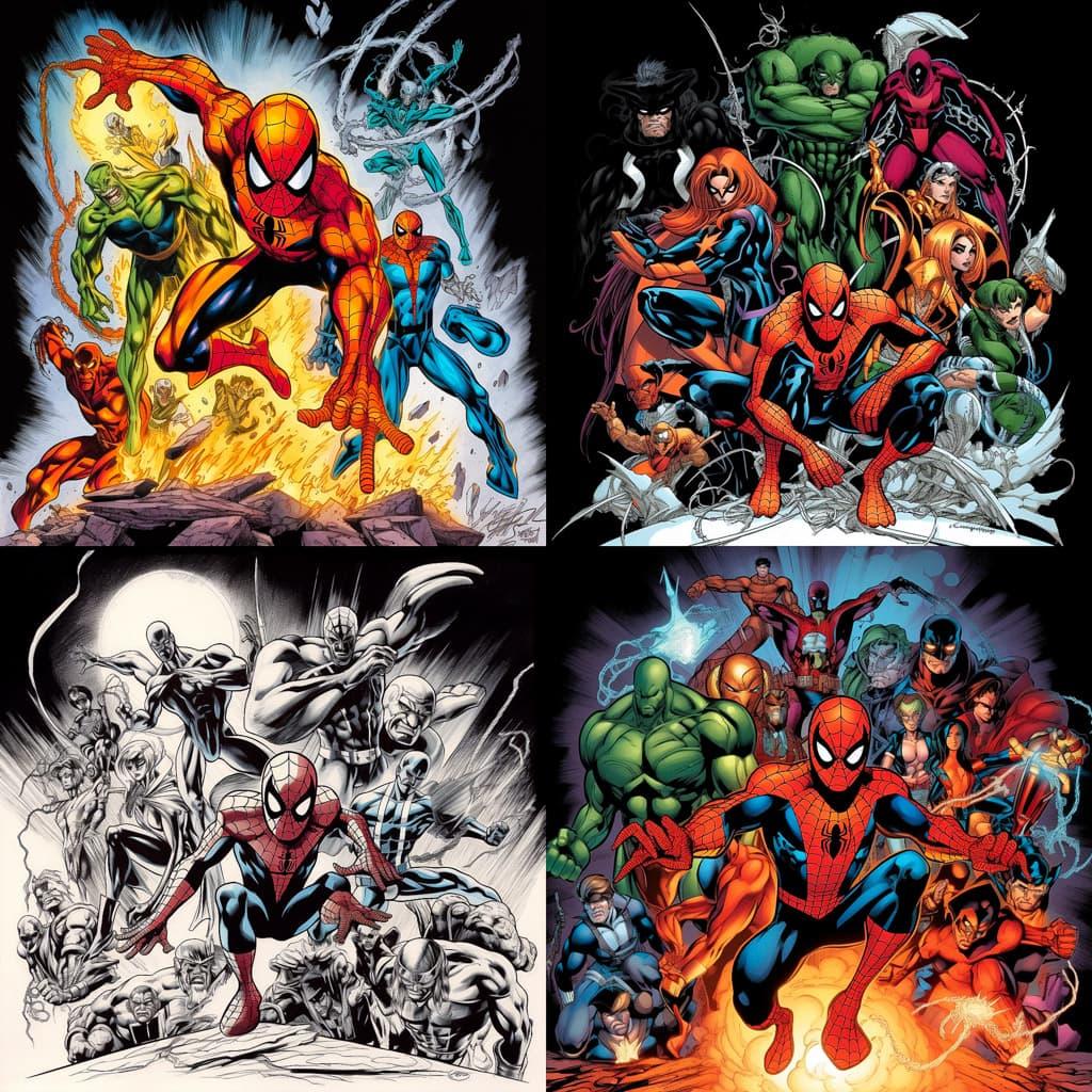 Mark Bagley style, Midjourney V5, render 1 of 4