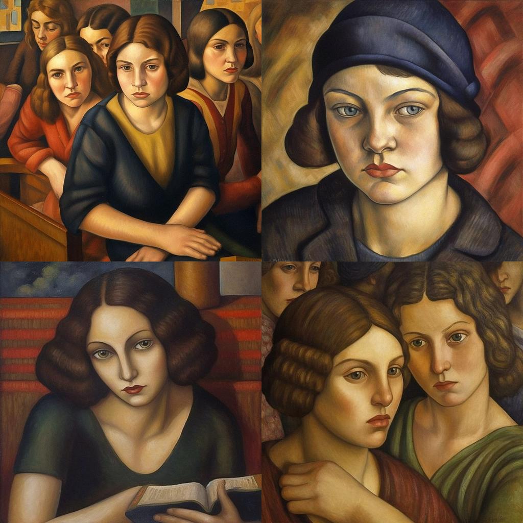 Mark Gertler style, Midjourney V5, render 1 of 4
