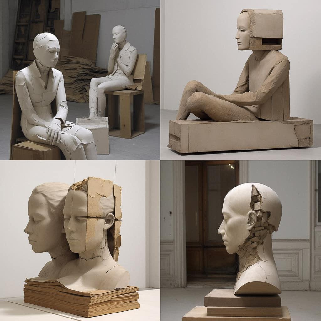 Mark Manders style, Midjourney V5, render 1 of 4