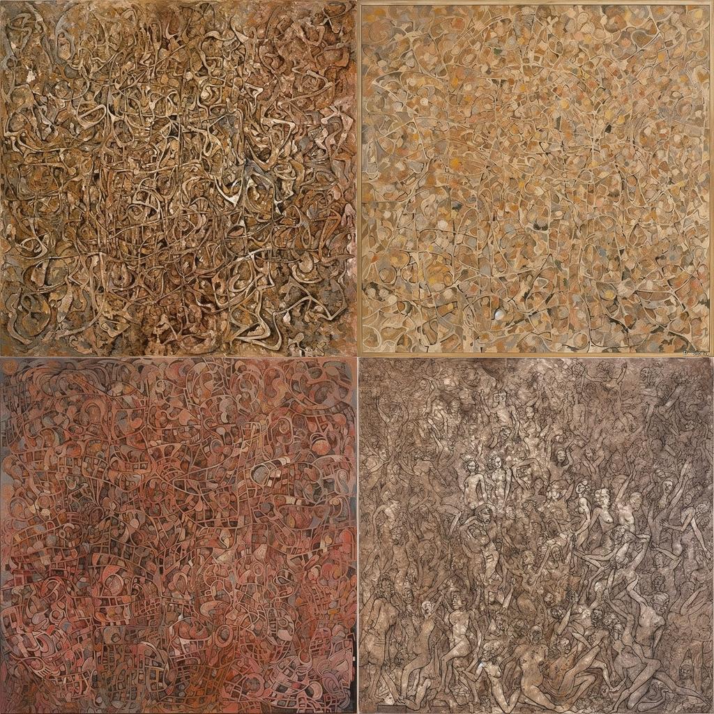 Mark Tobey style, Midjourney V5, render 1 of 4
