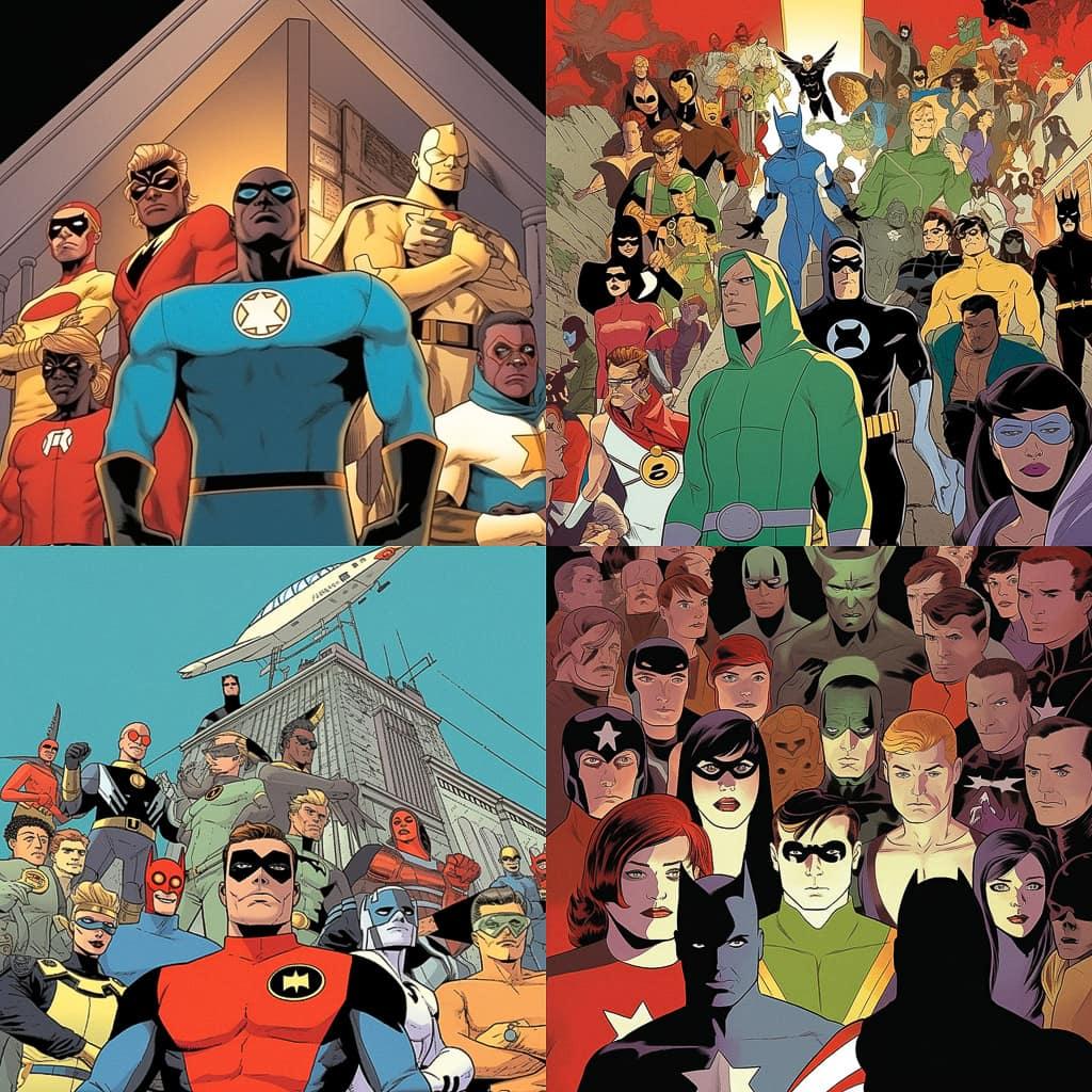 Mark Waid style, Midjourney V5, render 1 of 4