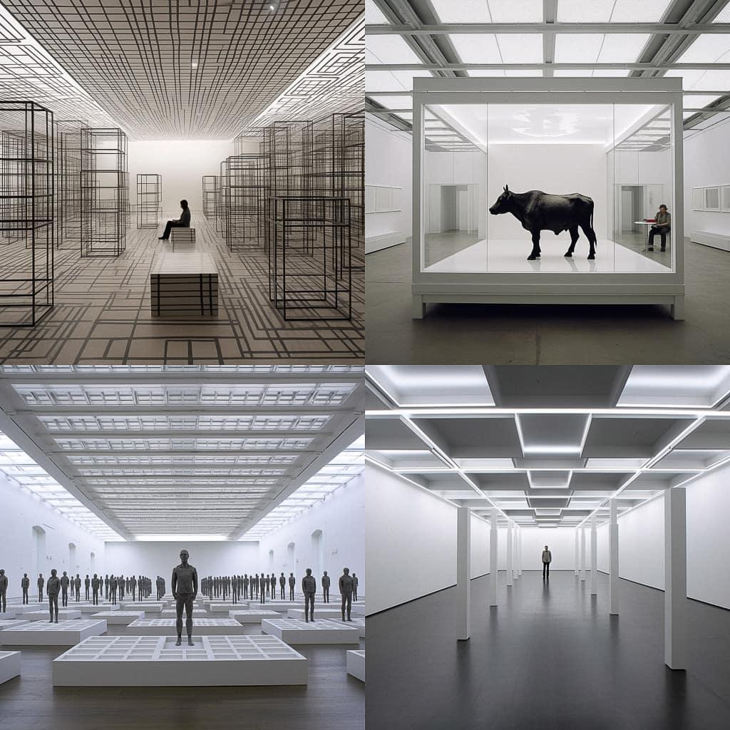 Mark Wallinger style, Midjourney V5, render 1 of 4