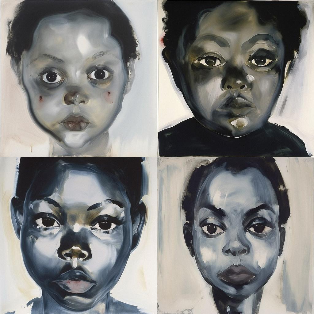 Marlene Dumas style, Midjourney V5, render 1 of 4