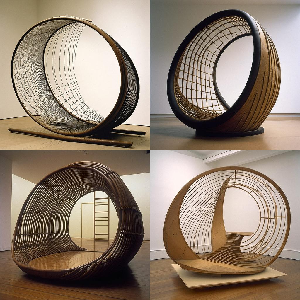 Martin Puryear style, Midjourney V5, render 1 of 4