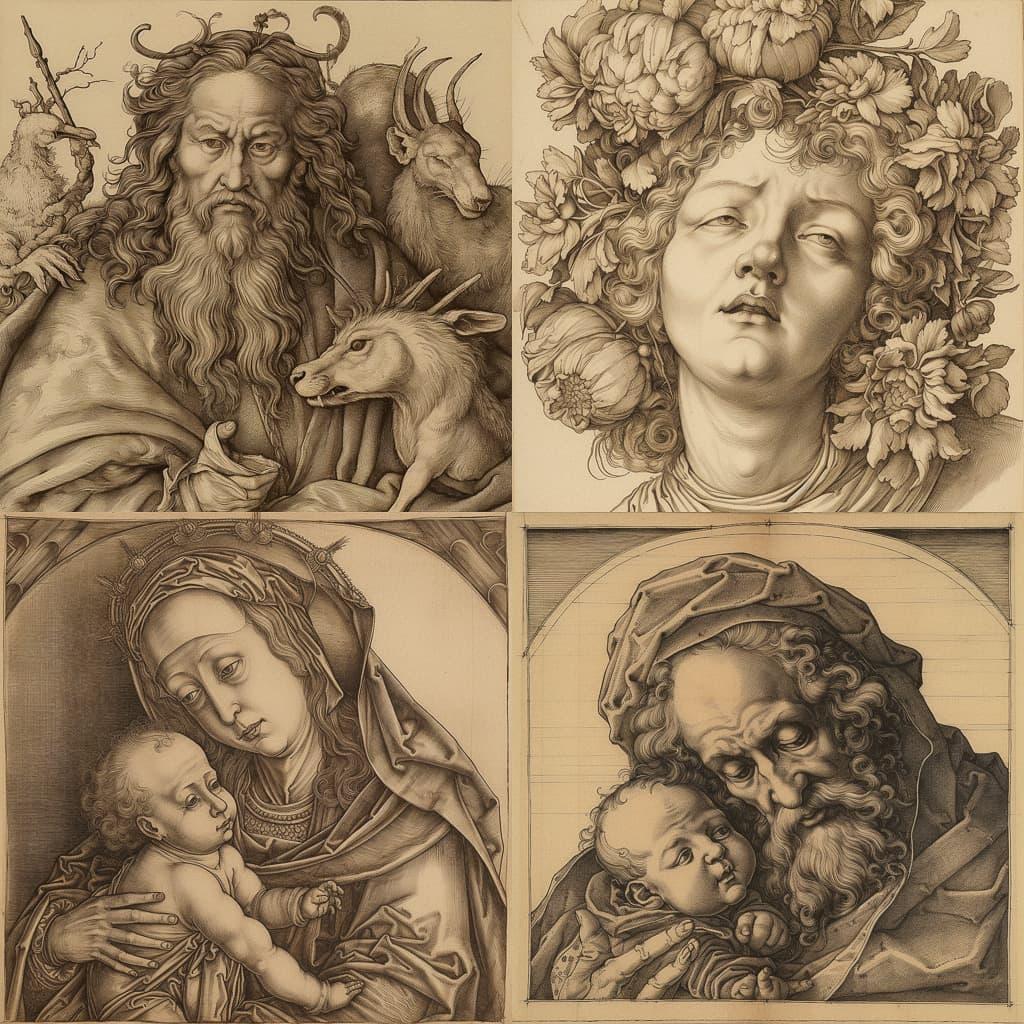 Martin Schongauer style, Midjourney V5, render 1 of 4