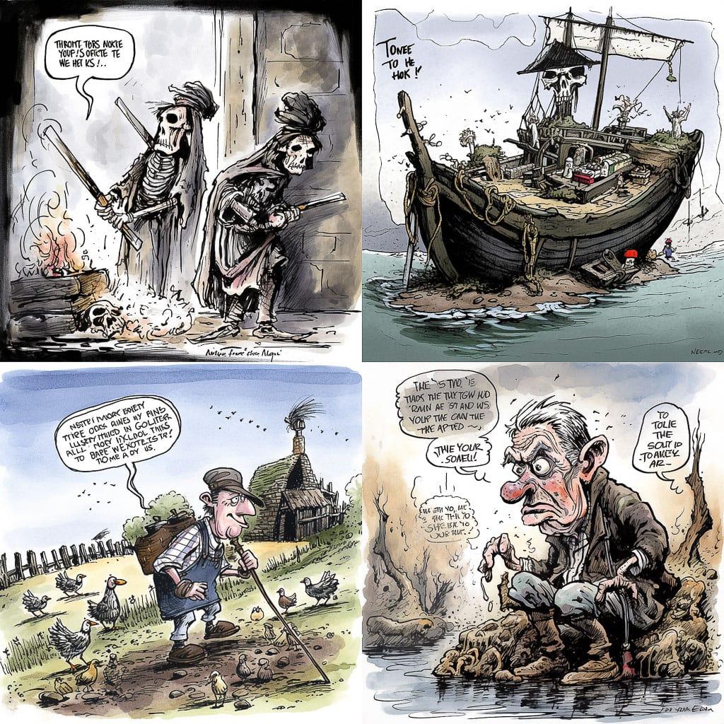 Martyn Turner style, Midjourney V5, render 1 of 4