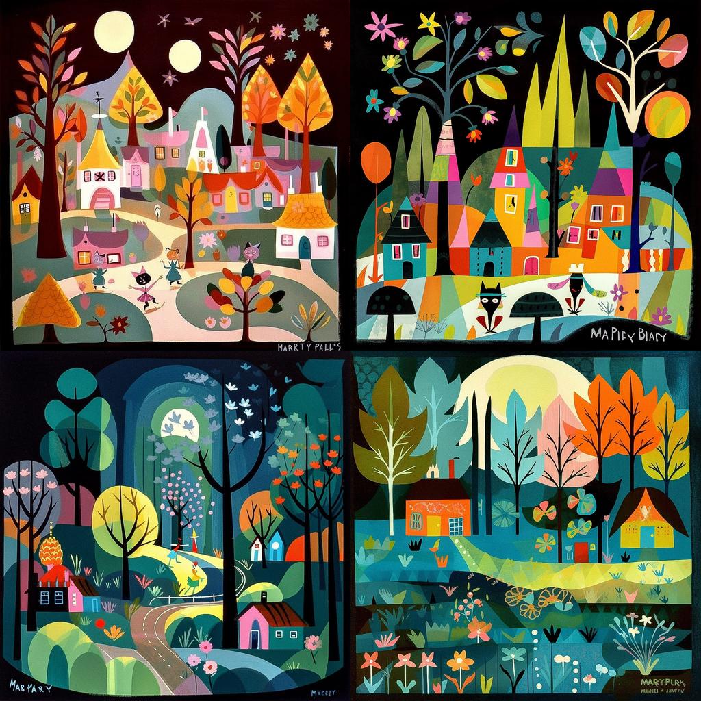 Mary Blair style, Midjourney V5, render 1 of 4