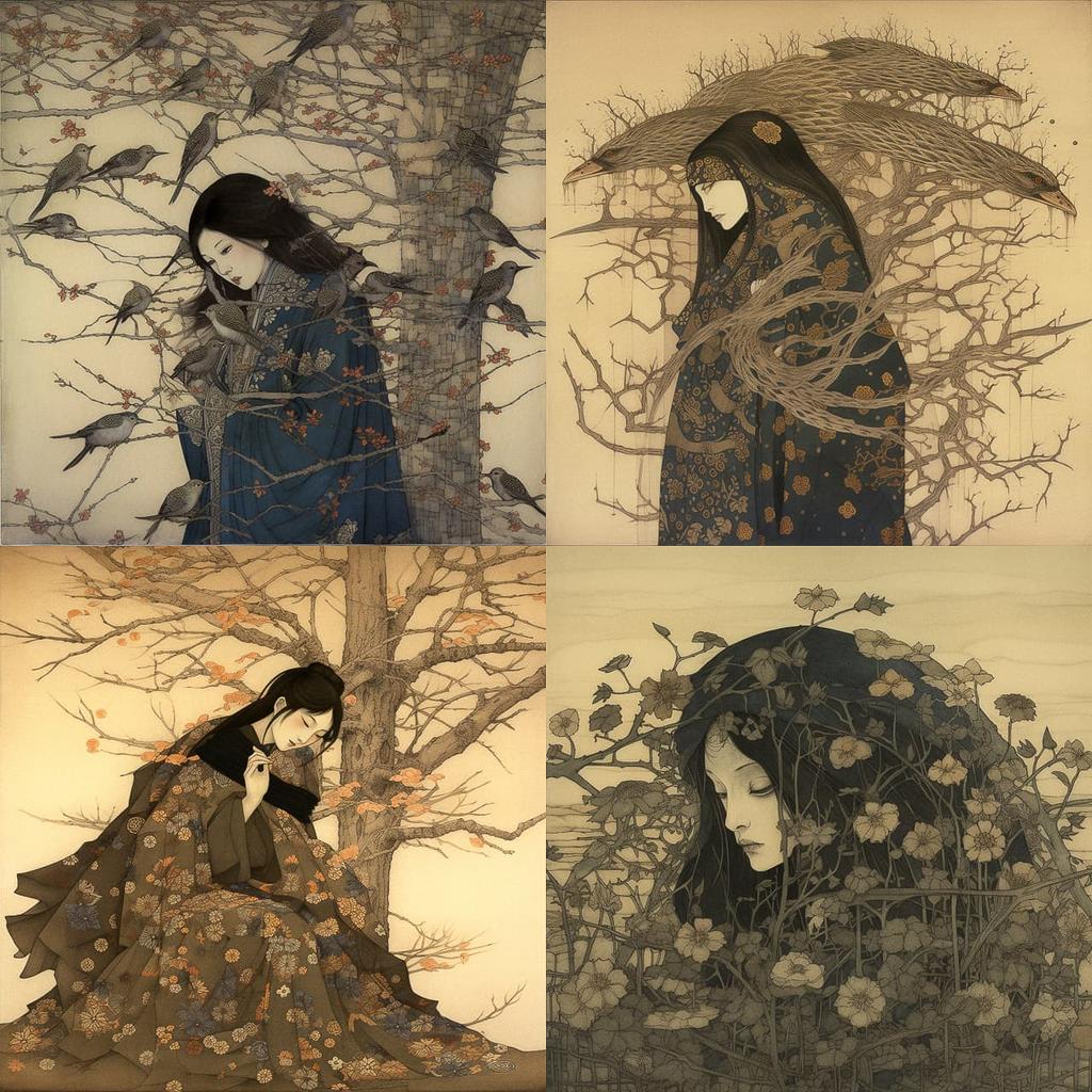 Masaaki Sasamoto style, Midjourney V5, render 1 of 4