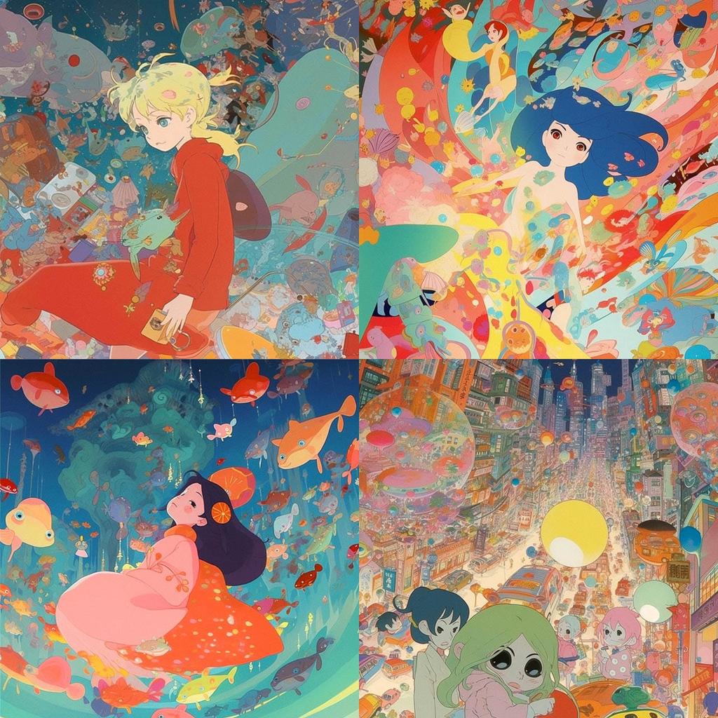 Masaaki Yuasa style, Midjourney V5, render 1 of 4