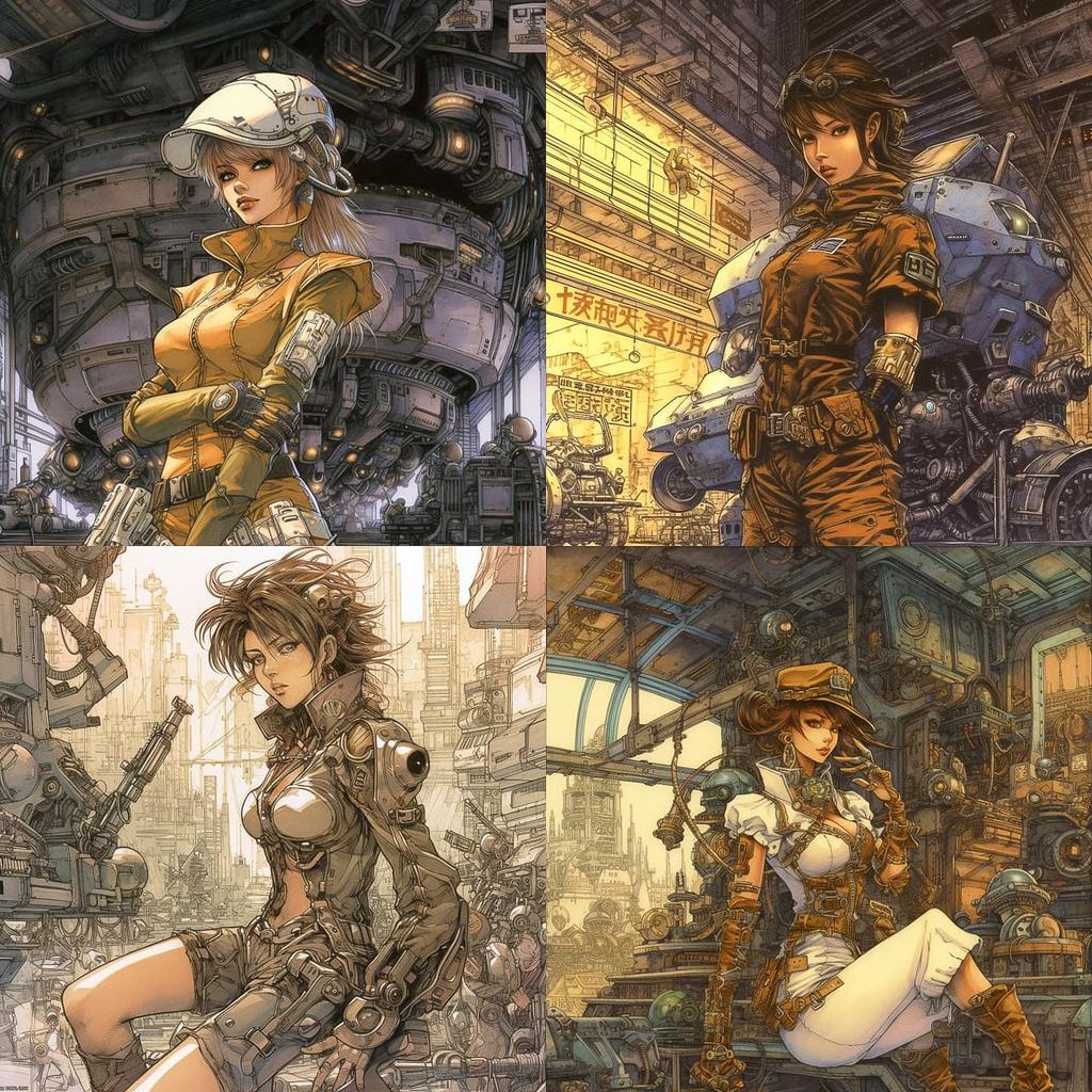 Masamune Shirow style, Midjourney V5, render 1 of 4