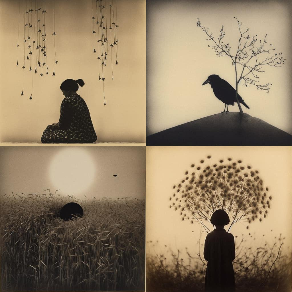 Masao Yamamoto style, Midjourney V5, render 1 of 4