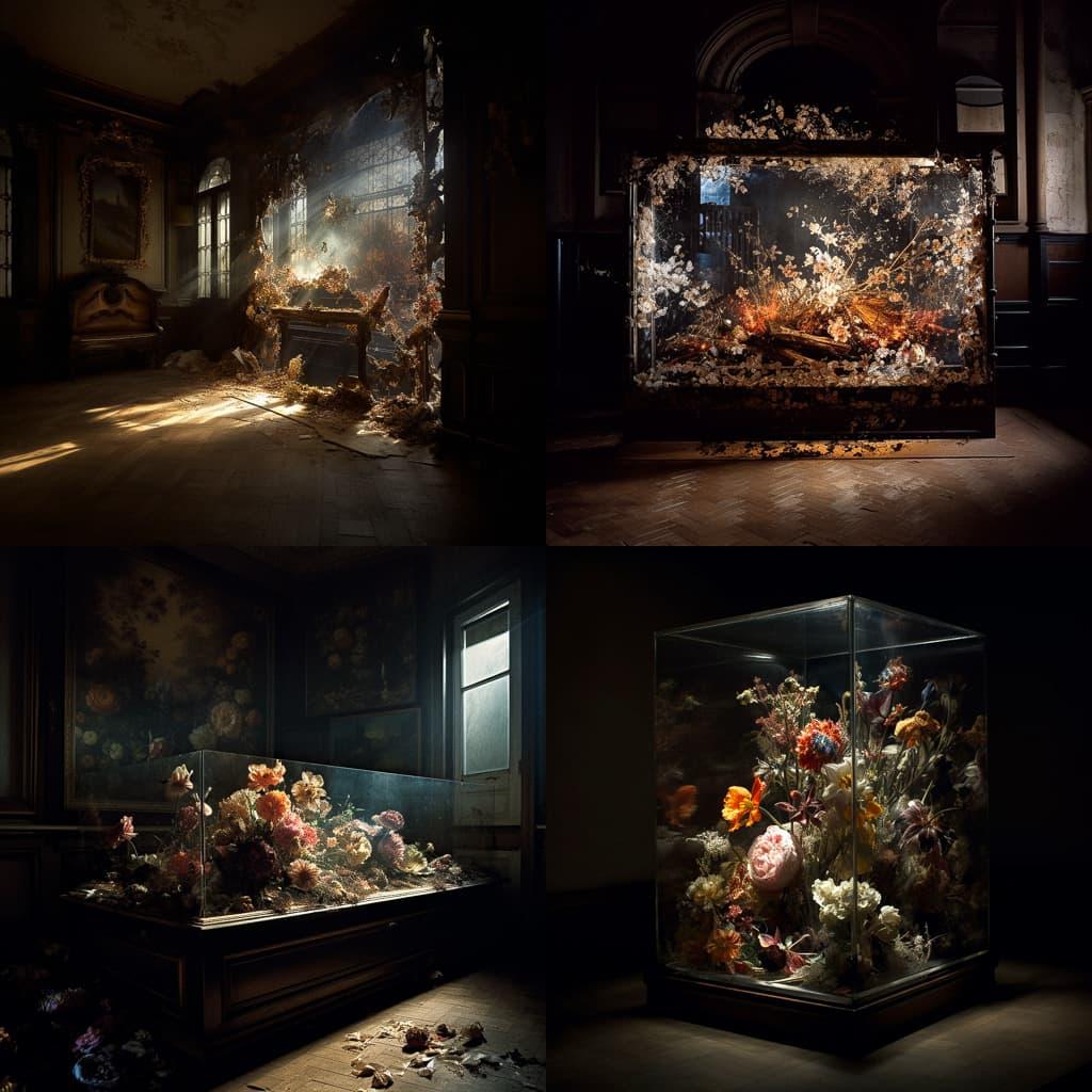 Mat Collishaw style, Midjourney V5, render 1 of 4
