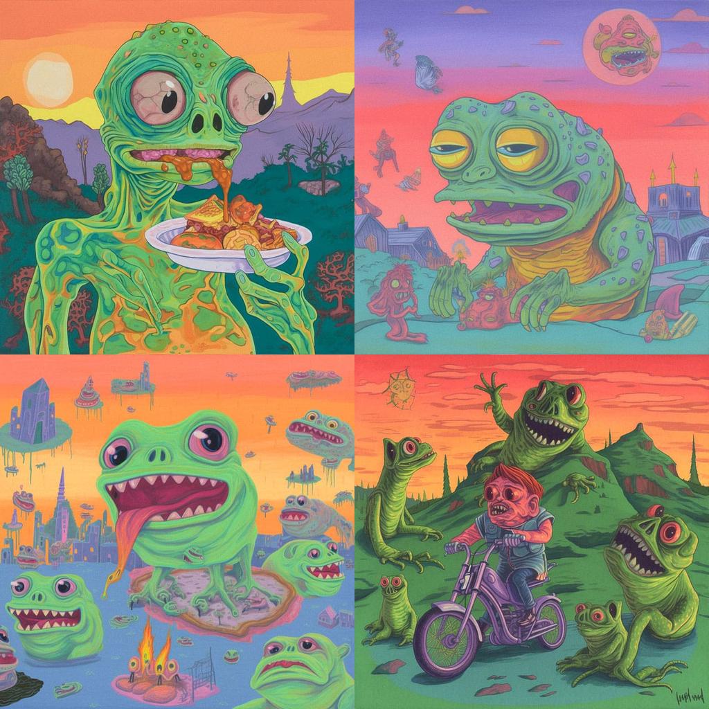 Matt Furie style, Midjourney V5, render 1 of 4