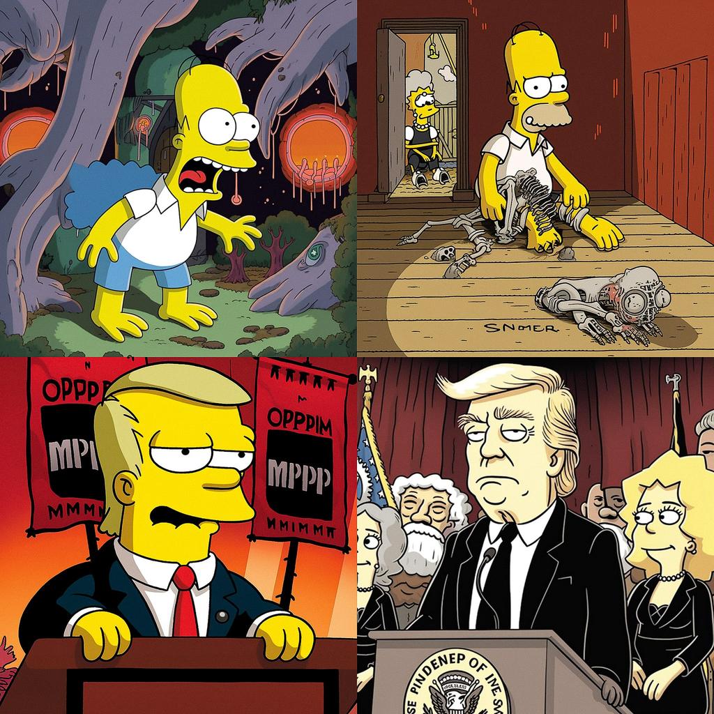 Matt Groening style, Midjourney V5, render 1 of 4