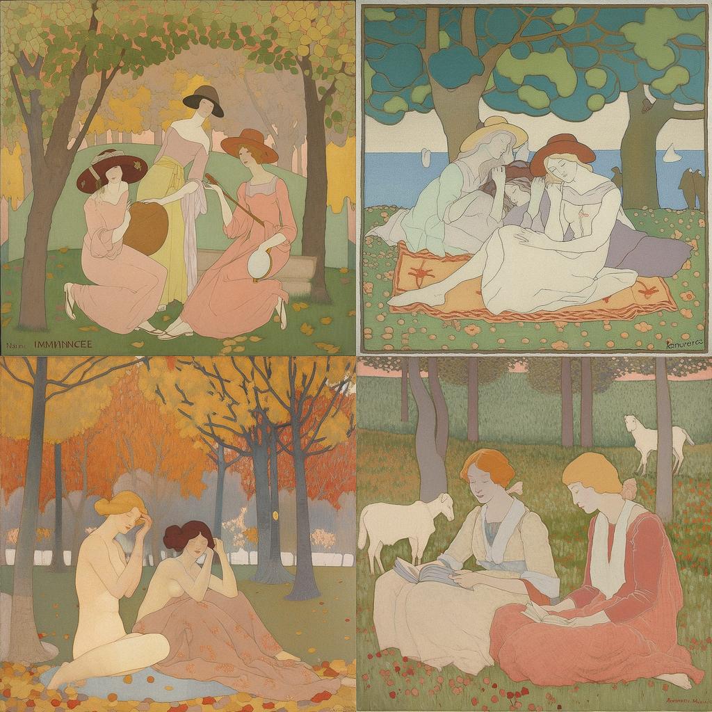 Maurice Denis style, Midjourney V5, render 1 of 4