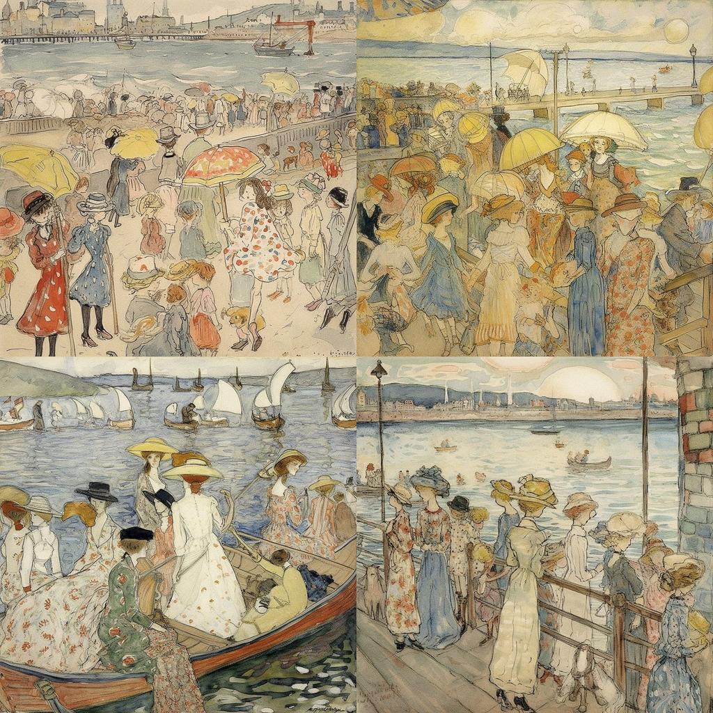 Maurice Prendergast style, Midjourney V5, render 1 of 4