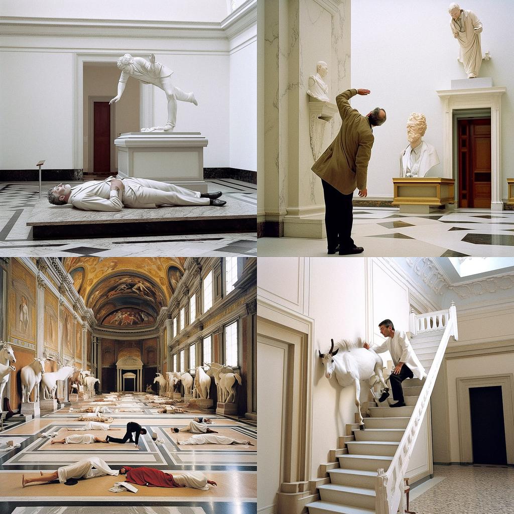 Maurizio Cattelan style, Midjourney V5, render 1 of 4