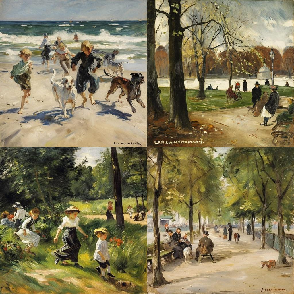 Max Liebermann style, Midjourney V5, render 1 of 4
