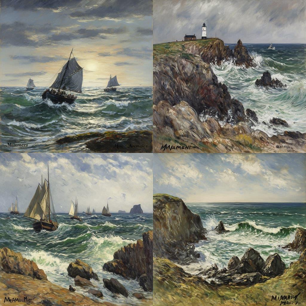 Maxime Maufra style, Midjourney V5, render 1 of 4
