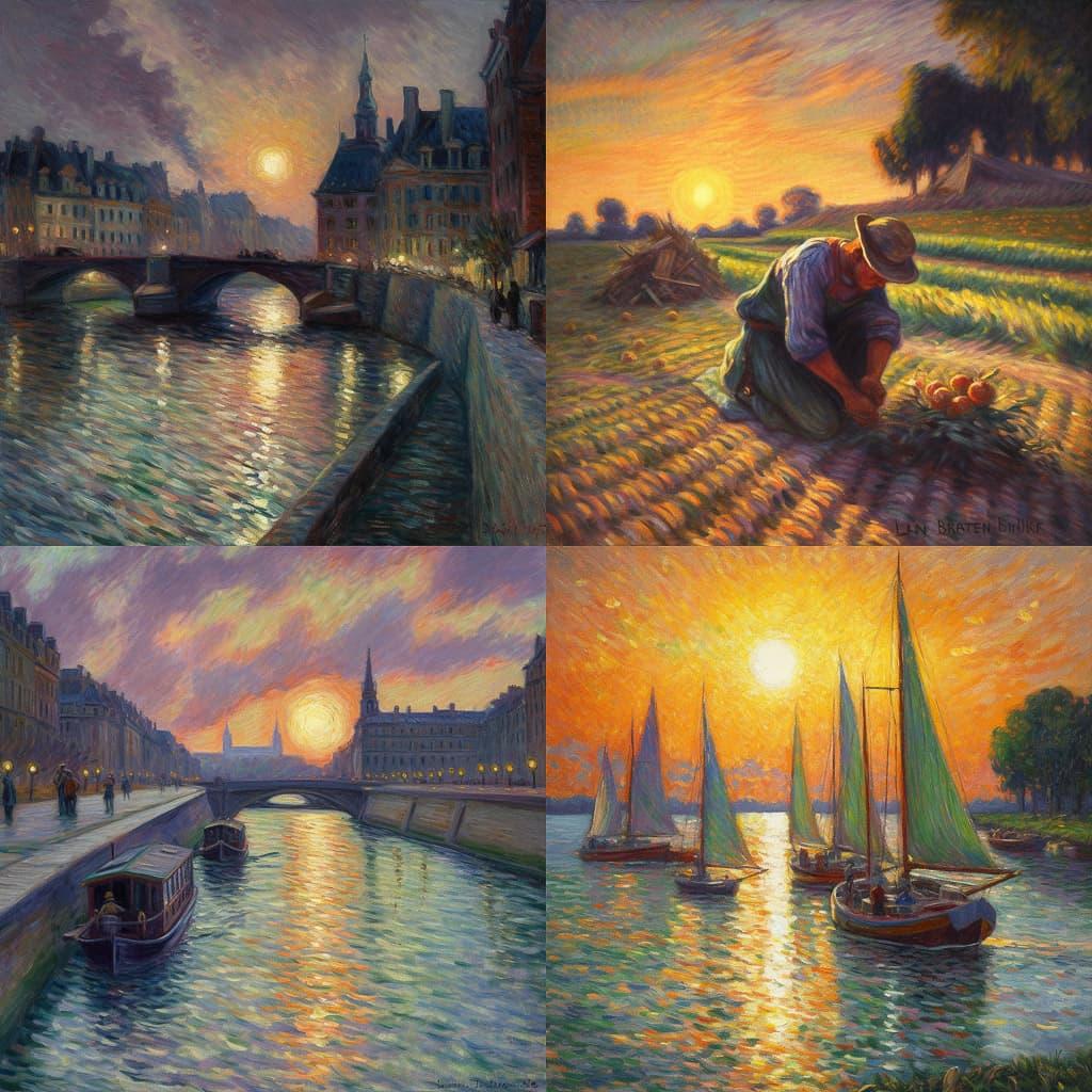 Maximilien Luce style, Midjourney V5, render 1 of 4