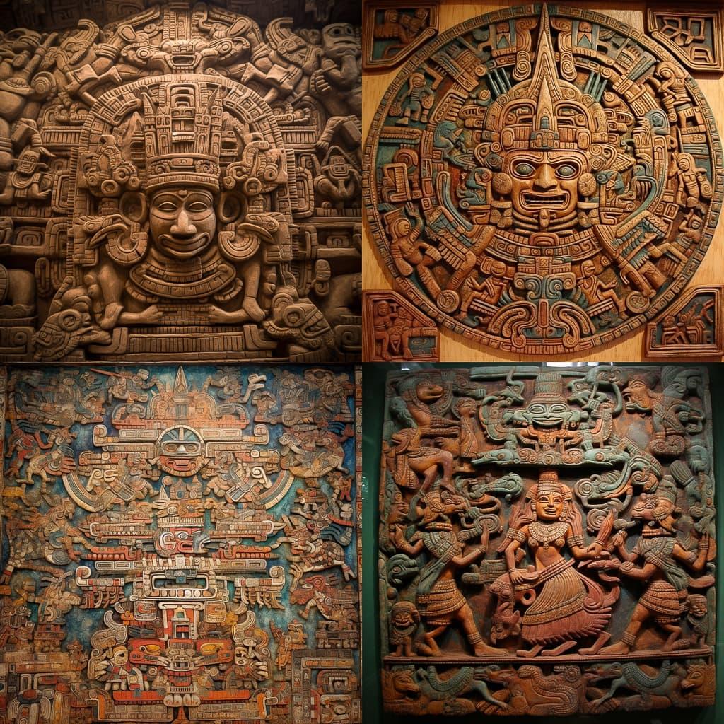 Mayan art style, Midjourney V5, render 1 of 4