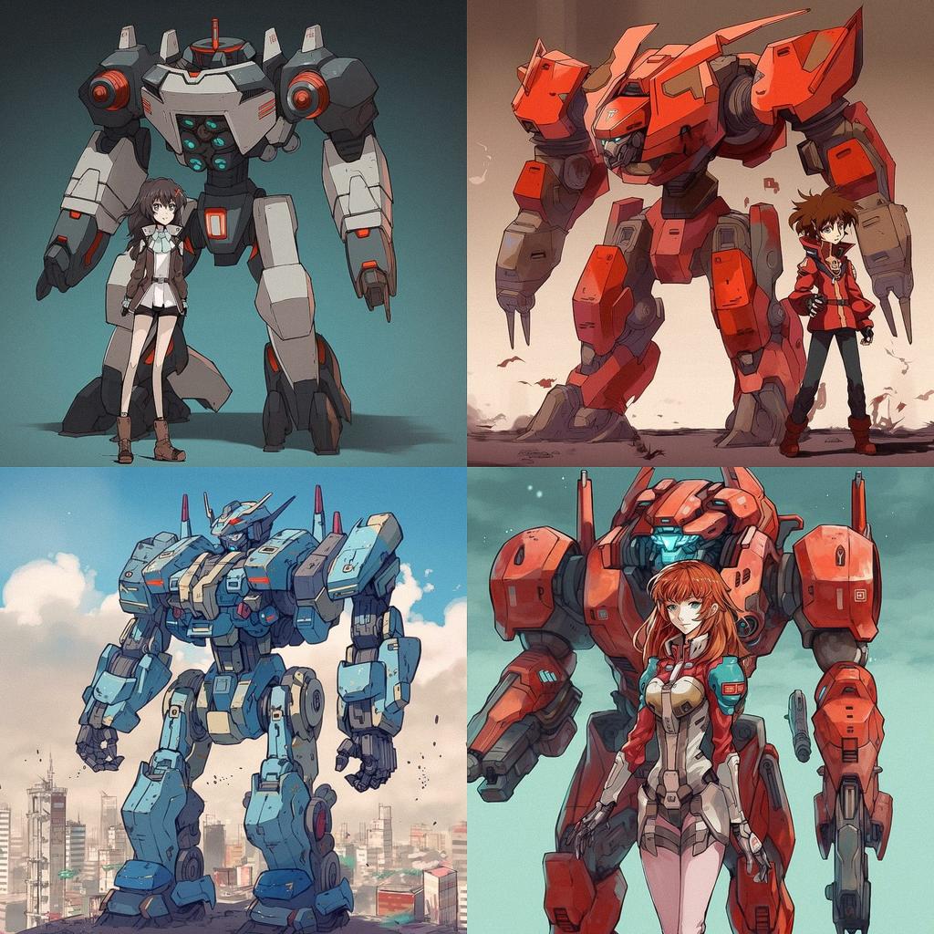 Mecha anime style style, Midjourney V5, render 1 of 4