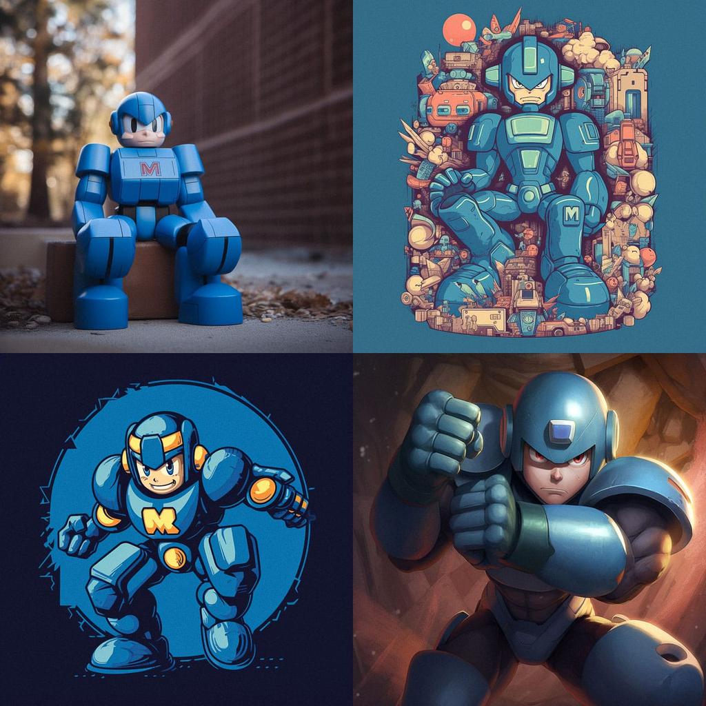 Mega man style, Midjourney V5, render 1 of 4